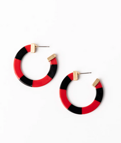 Melody Earrings - Medium - Red & Black