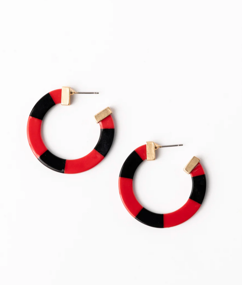 Melody Earrings - Medium - Red & Black