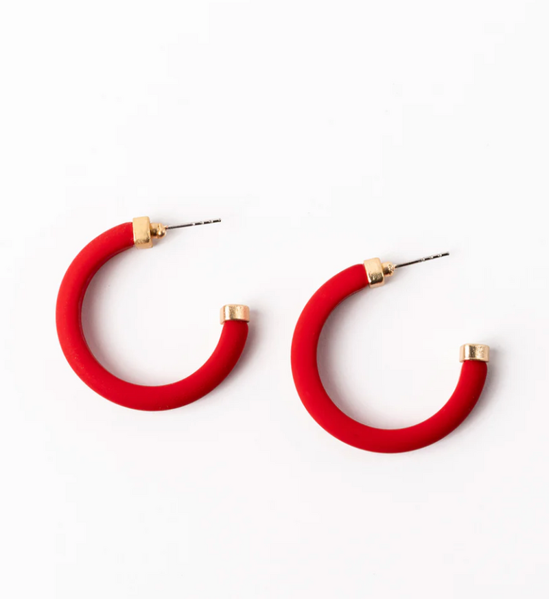 Amanda Earrings - Medium - Red & Blue