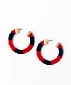 Melody Earrings - Medium - Red & Blue