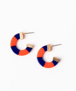 Melody Earrings - Small - Blue & Orange