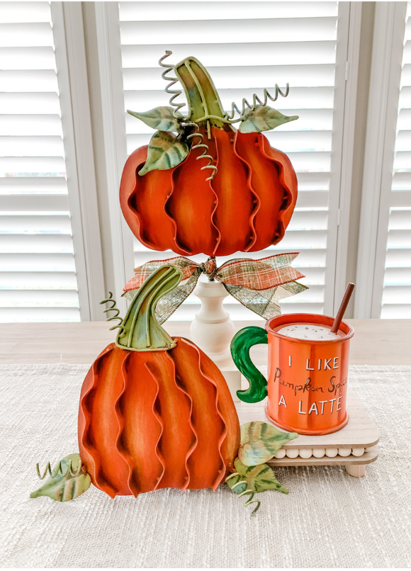 Orange Pumpkins -  Mini - SET of 2