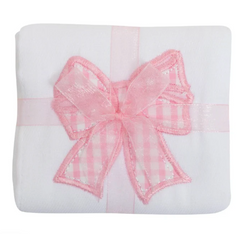 Pink Bow Burp Cloth