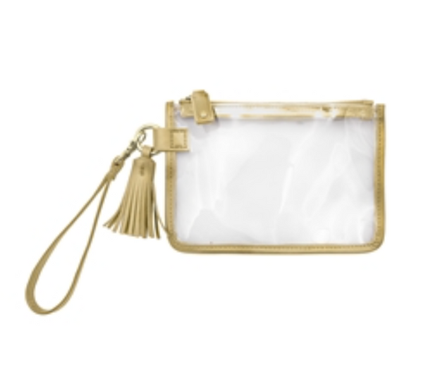 Clear Wristlet with Gold Accents