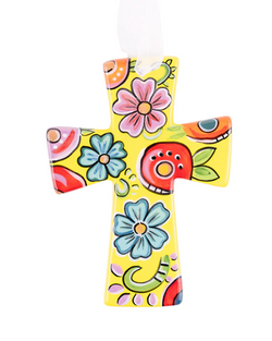 Yellow Floral Cross