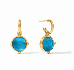 Honeybee Hoop & Charm Earring-Iridescent London Blue