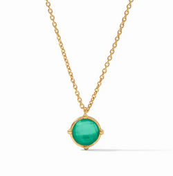 Honeybee Solitaire Necklace-Iridescent Emerald Green