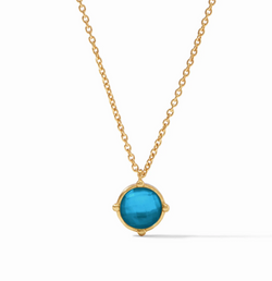 Honeybee Solitaire Necklace-Iridescent London Blue