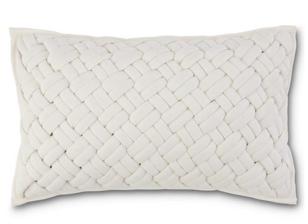 Rectangular Cream Chunky Woven Pillow