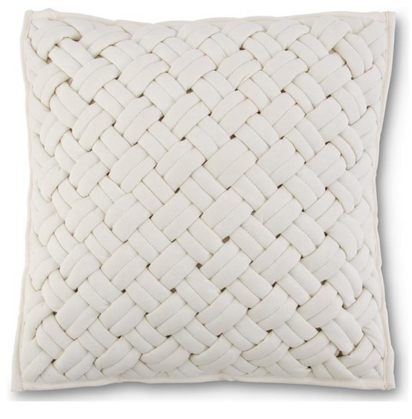 Square Cream Chunky Woven Pillow