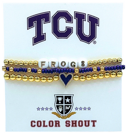 Texas Christian University Love Stack Bracelet