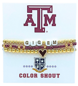 Texas A&M University Love Stack Bracelet