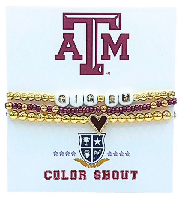 Texas A&M University Love Stack Bracelet