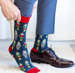 Men's Nutcracker March Socks Navy/Red