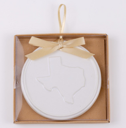 Texas Embossed Ornament White