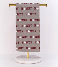 Howdy State Hand Towel Gray/Maroon