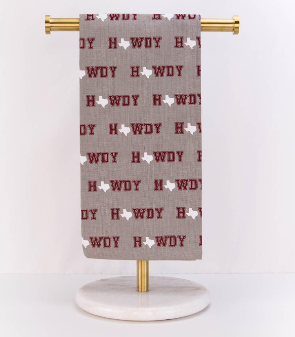 Howdy State Hand Towel Gray/Maroon