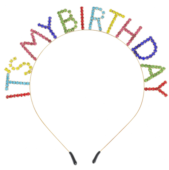 It's My Birthday Crystal Rhinestone Pave Headband