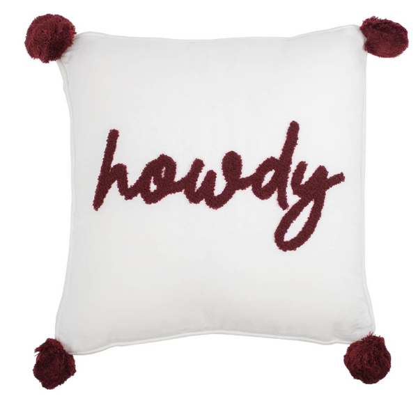 Howdy Pom Pom Pillow