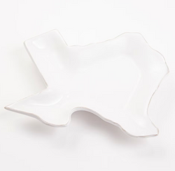 Texas Shaped Tidbit Dish White 6"