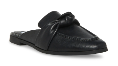 Steve Madden Chart Black Leather Mules