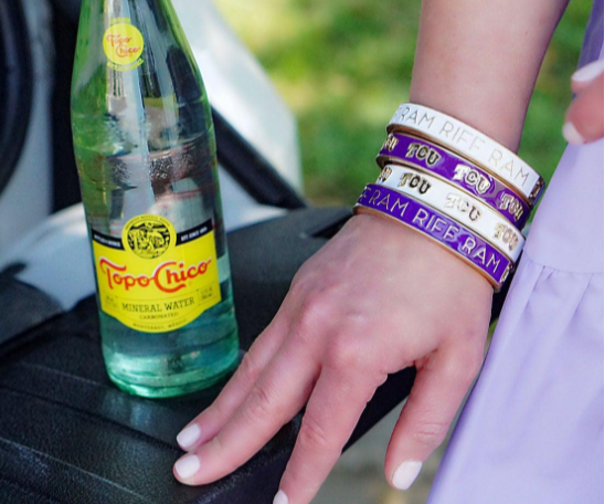 TCU Horned Frogs Enamel Statement Hinge Bangle in White