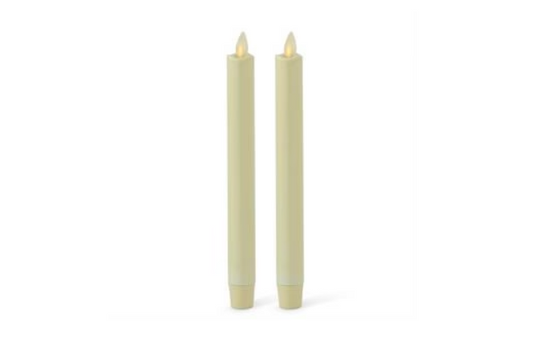 2 Pack 6 Inch Ivory Wax Luminara Indoor Taper Candles