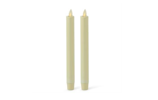 2 Pack 6 Inch Ivory Wax Luminara Indoor Taper Candles