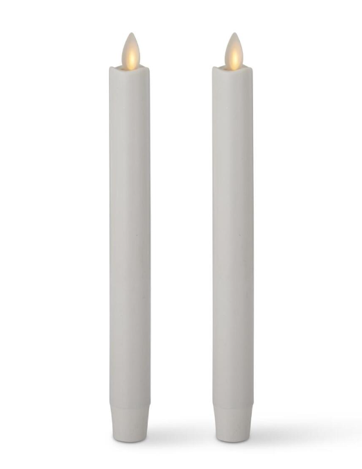 2 Pack 9.5 Inch White Wax Luminara Taper Candles