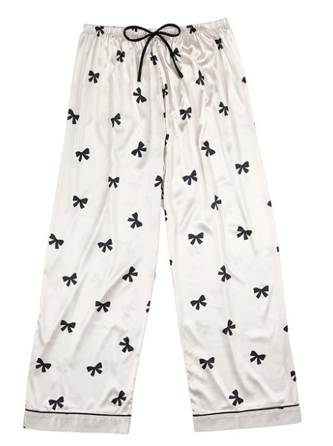 Long Sleeve Ivory/Black Bow Pajamas