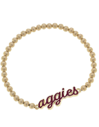 Texas A&M Aggies Enamel Script Stretch Bracelet in Maroon