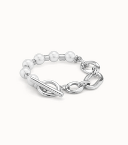 Pearl & Match Silver Chain Link Bracelet Medium