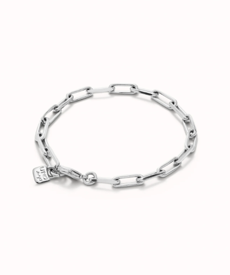 HAZTE UNO Silver Lock Small Chain Bracelet Medium