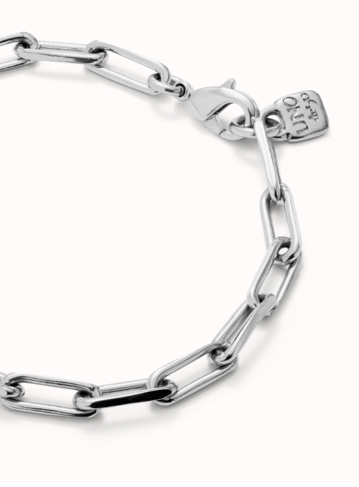 HAZTE UNO Silver Lock Small Chain Bracelet Medium