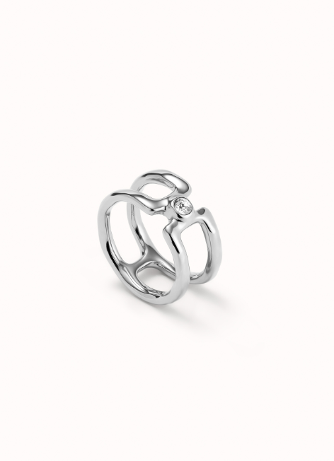 SER INDOMABLE Silver Ring with White Topaz 18