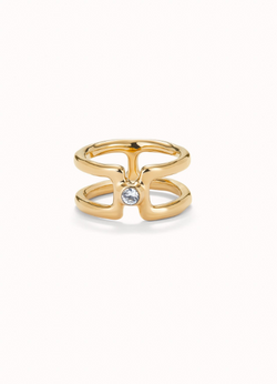 SER INDOMABLE Gold Ring with White Topaz 12