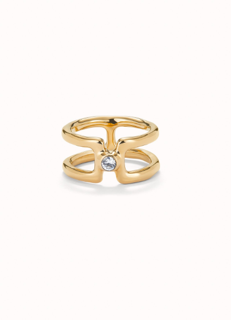 SER INDOMABLE  Gold Ring with White Topaz 18