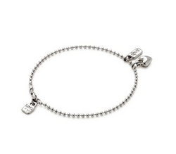 SER UNICO EXCLUSIVE  Silver Heart Love Charm Round Chain Medium