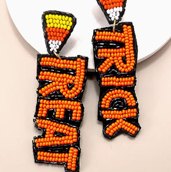 Trick or Treat Seed Bead Drop Earrings