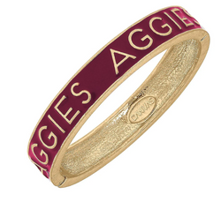 Texas A&M Aggies Enamel Logo Hinge Bangle in Maroon