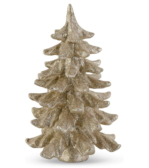 11 Inch Gold Glittered Resin Christmas Tree