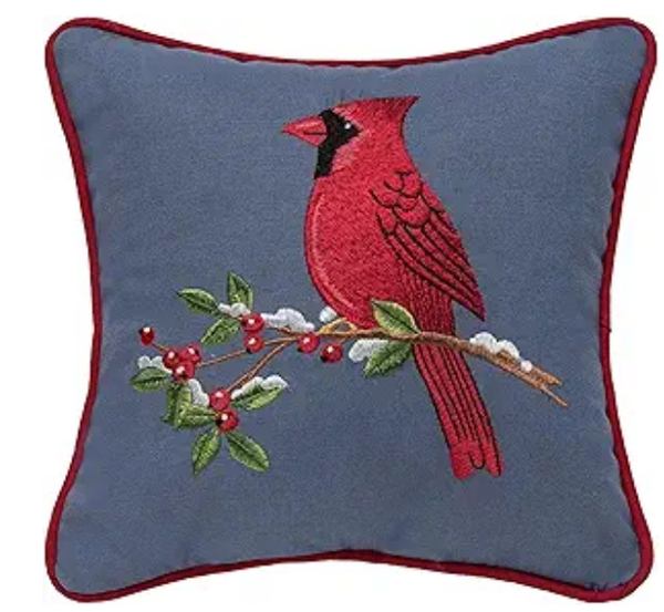 Cardinal on Snowy Pillow