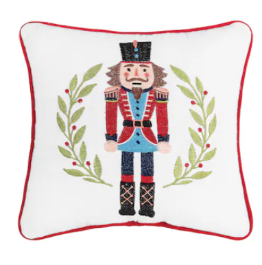 Nutcracker Wreath Pillow