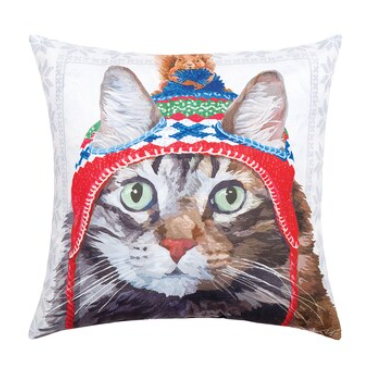 Winter Hat Cat Pillow