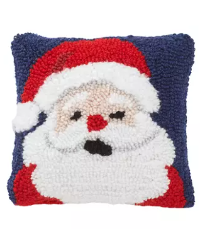 Santa Wishes Hooked Pillow