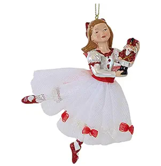 Clara Nutcracker Princess ornament, resin 5 in