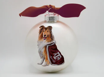 Texas A&M Mascot Glass Ball Ornament