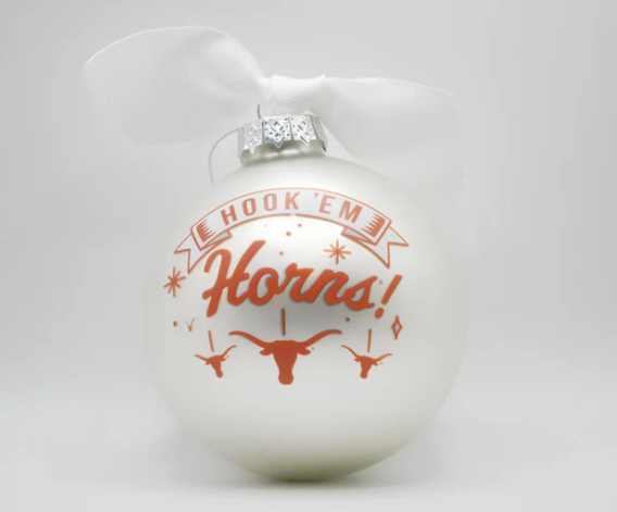 Texas Mascot Glass Ball Ornament