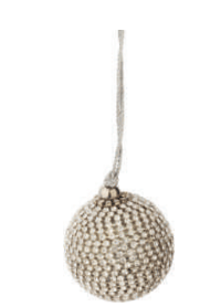 Brilliant cut clear rhinestone wrapped silver ball ornament, 1.5 in