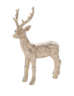 Champagne gold glittered resin table top reindeer 6.75 in